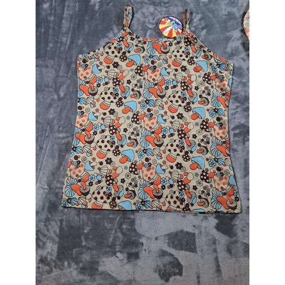 Jayli 100%Cotton Nepal Fair Trade Hippie Boho Psychedelic Mushroom Tank Top Hat - Picture 6 of 8